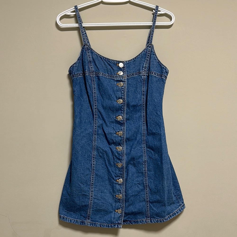 Zara Blue Denim Button-Down Dress